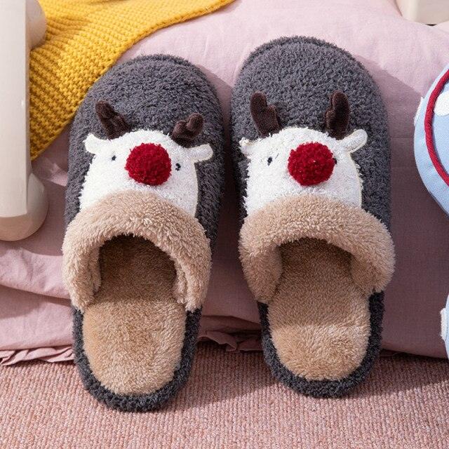 Zapatillas de algodón de felpa acogedoras para la comodidad invernal