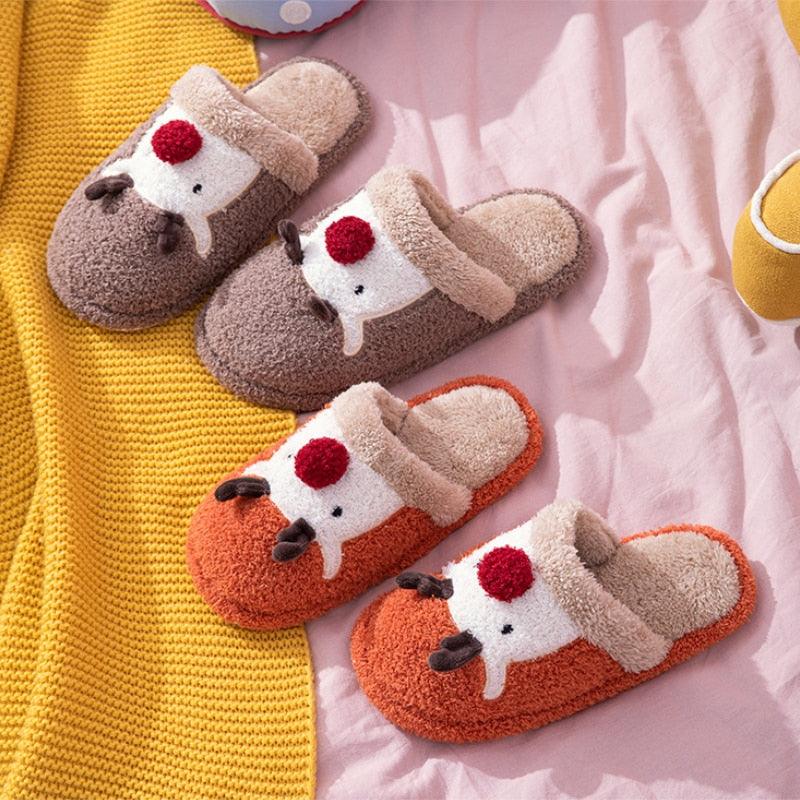 Zapatillas de algodón de felpa acogedoras para la comodidad invernal
