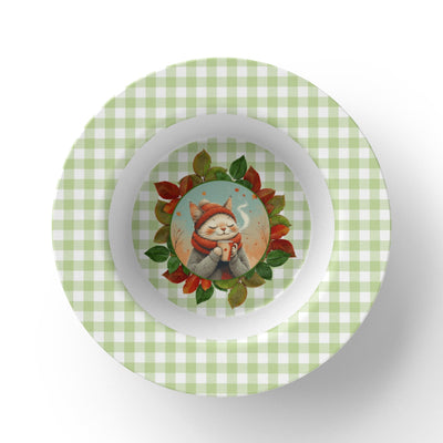 Country Autumn Kitty Collectible Bowl