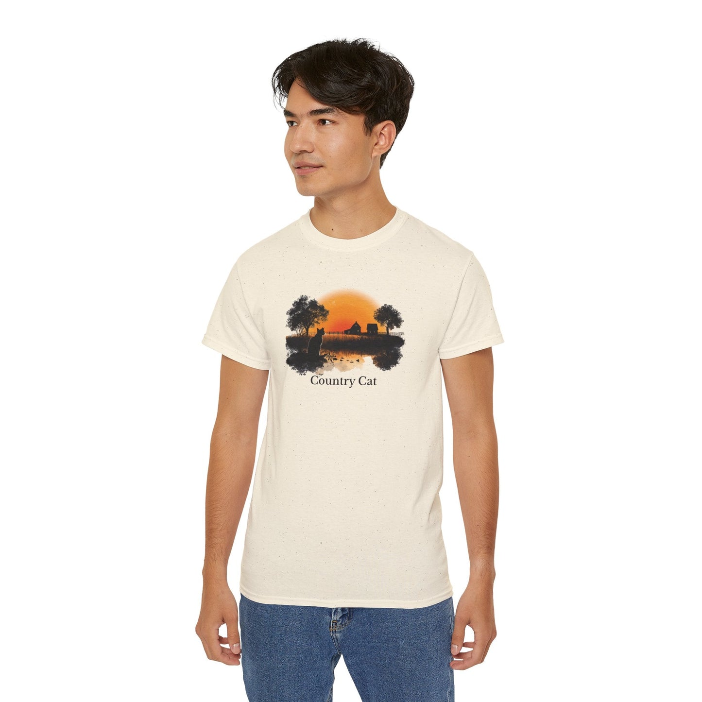 T-shirt graphique unisexe Country Cat