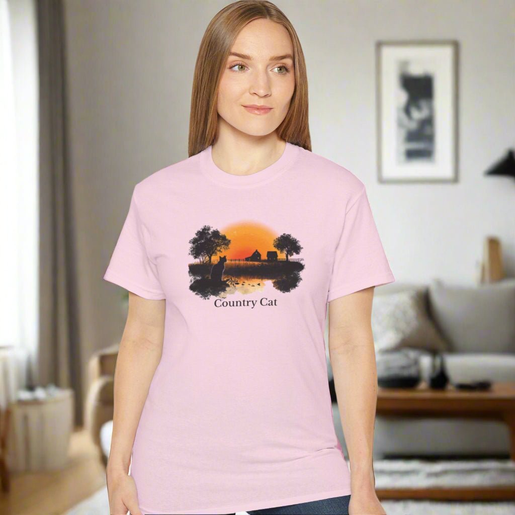 T-shirt graphique unisexe Country Cat