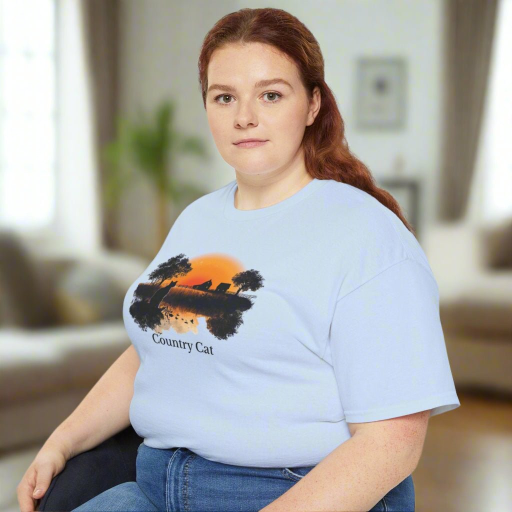 T-shirt graphique unisexe Country Cat