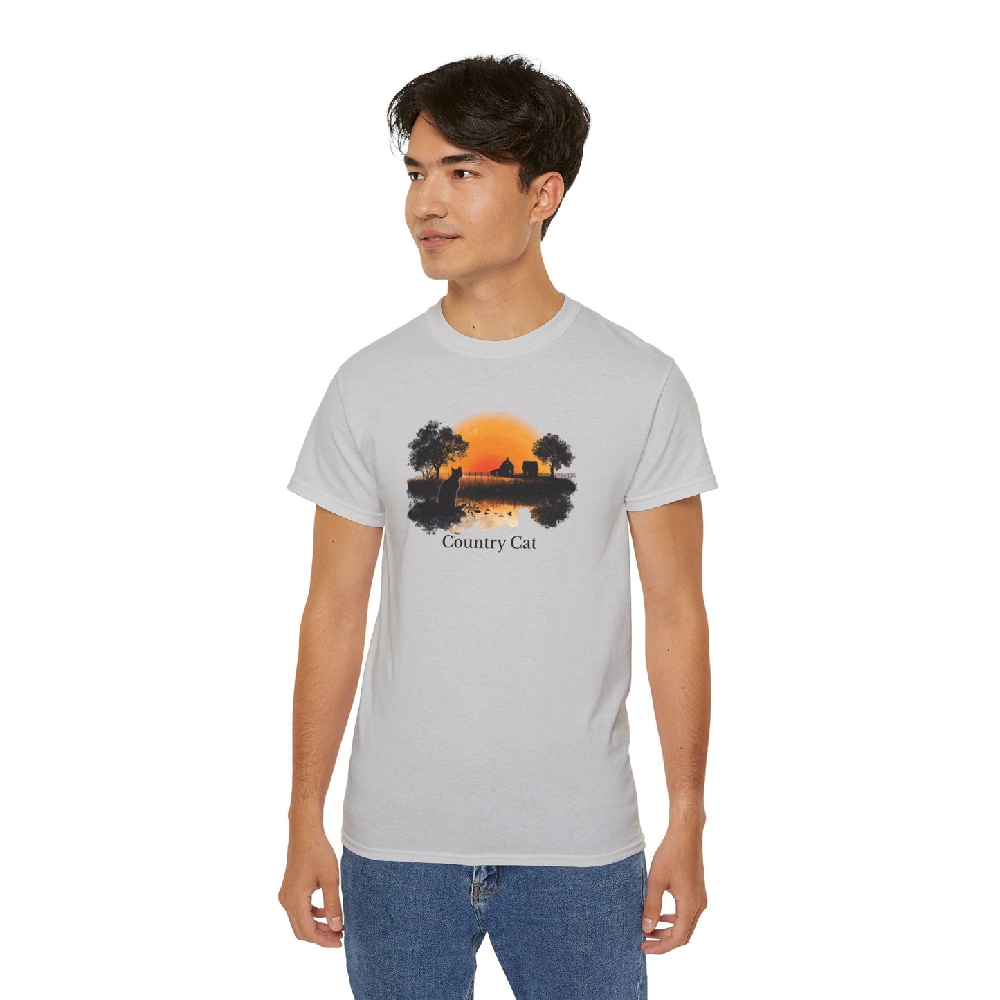 T-shirt graphique unisexe Country Cat