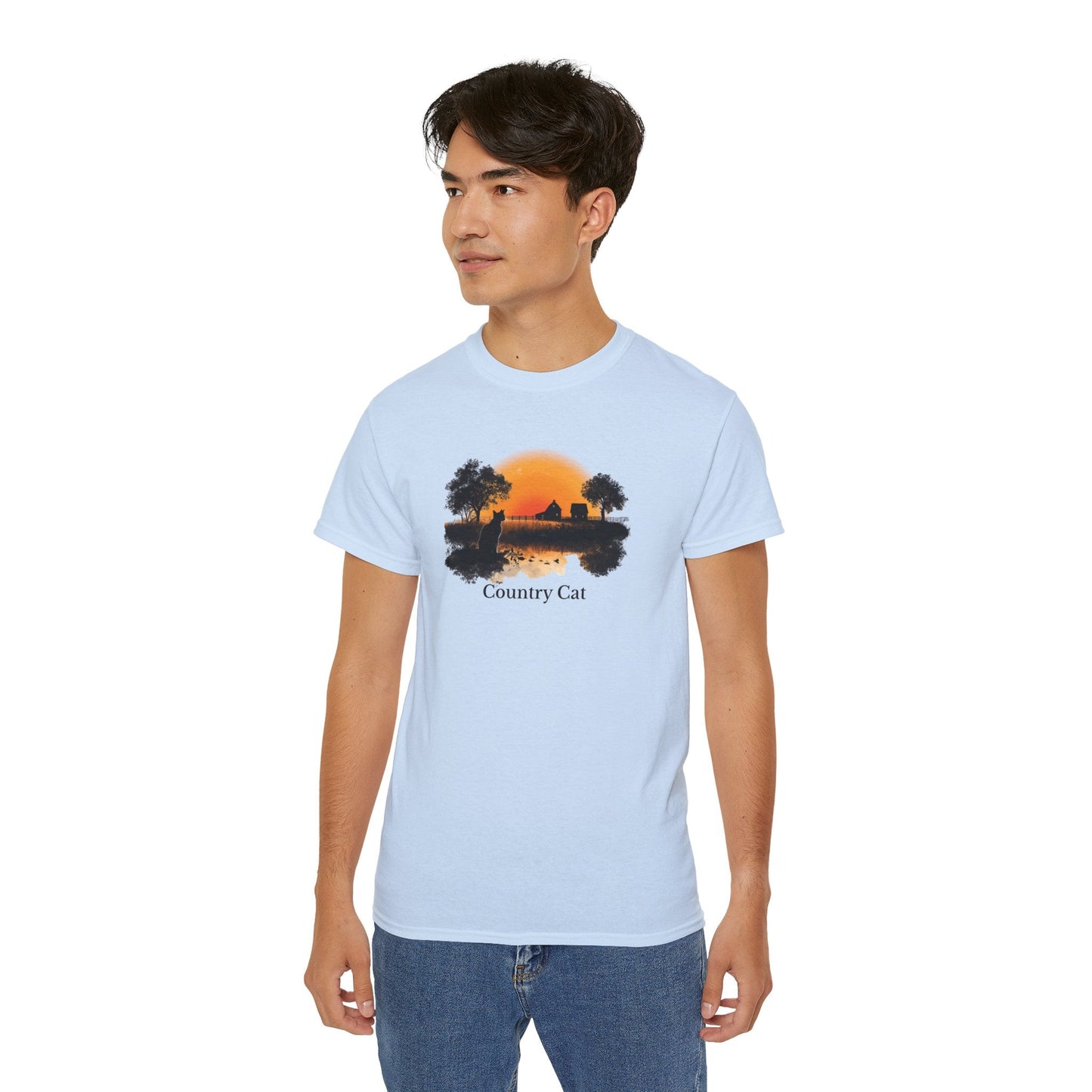 T-shirt graphique unisexe Country Cat