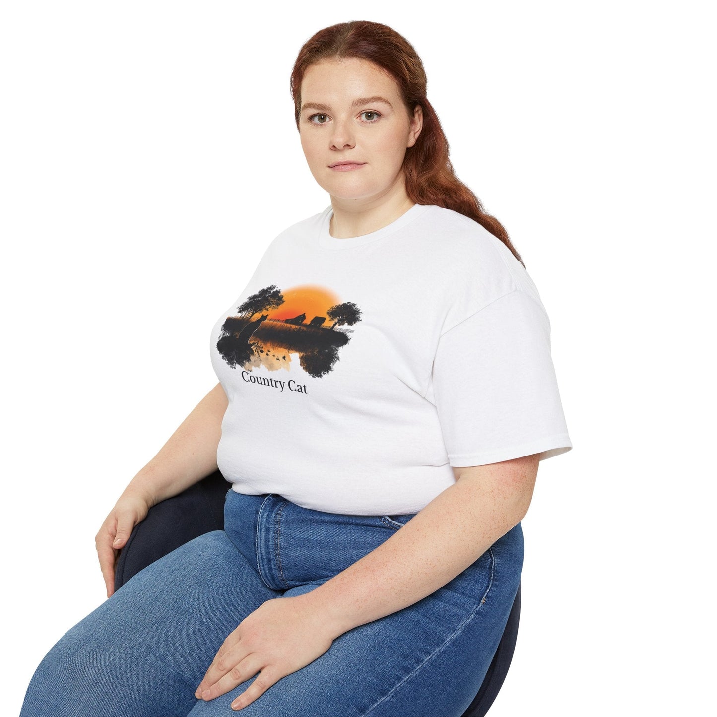 T-shirt graphique unisexe Country Cat
