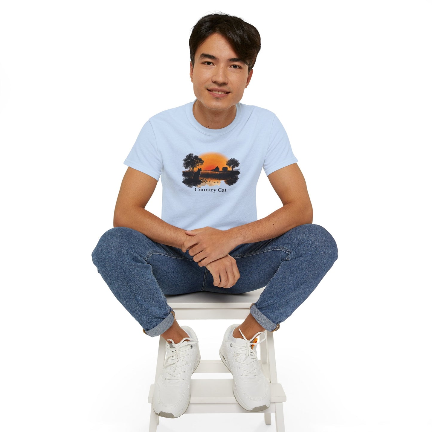 T-shirt graphique unisexe Country Cat