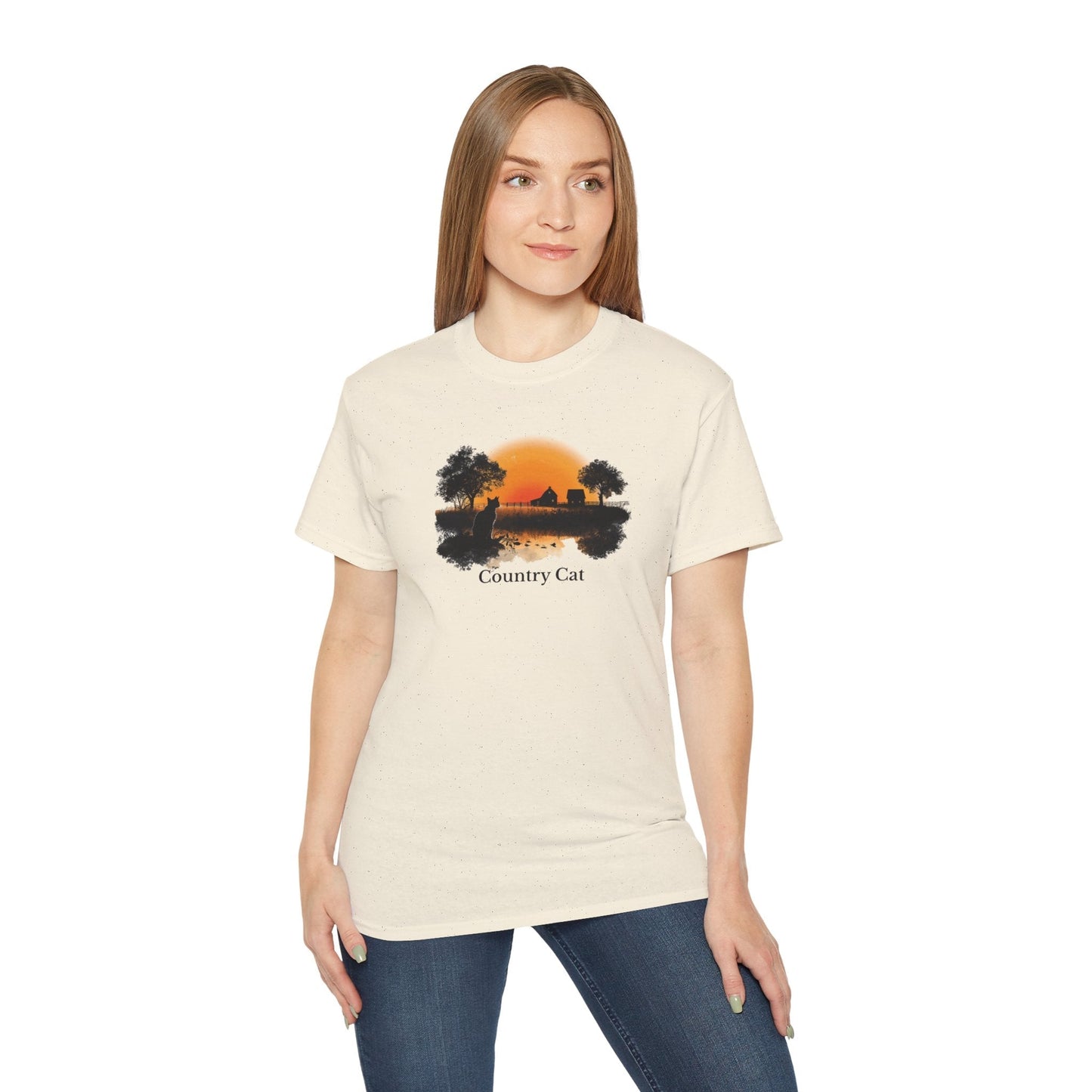 T-shirt graphique unisexe Country Cat