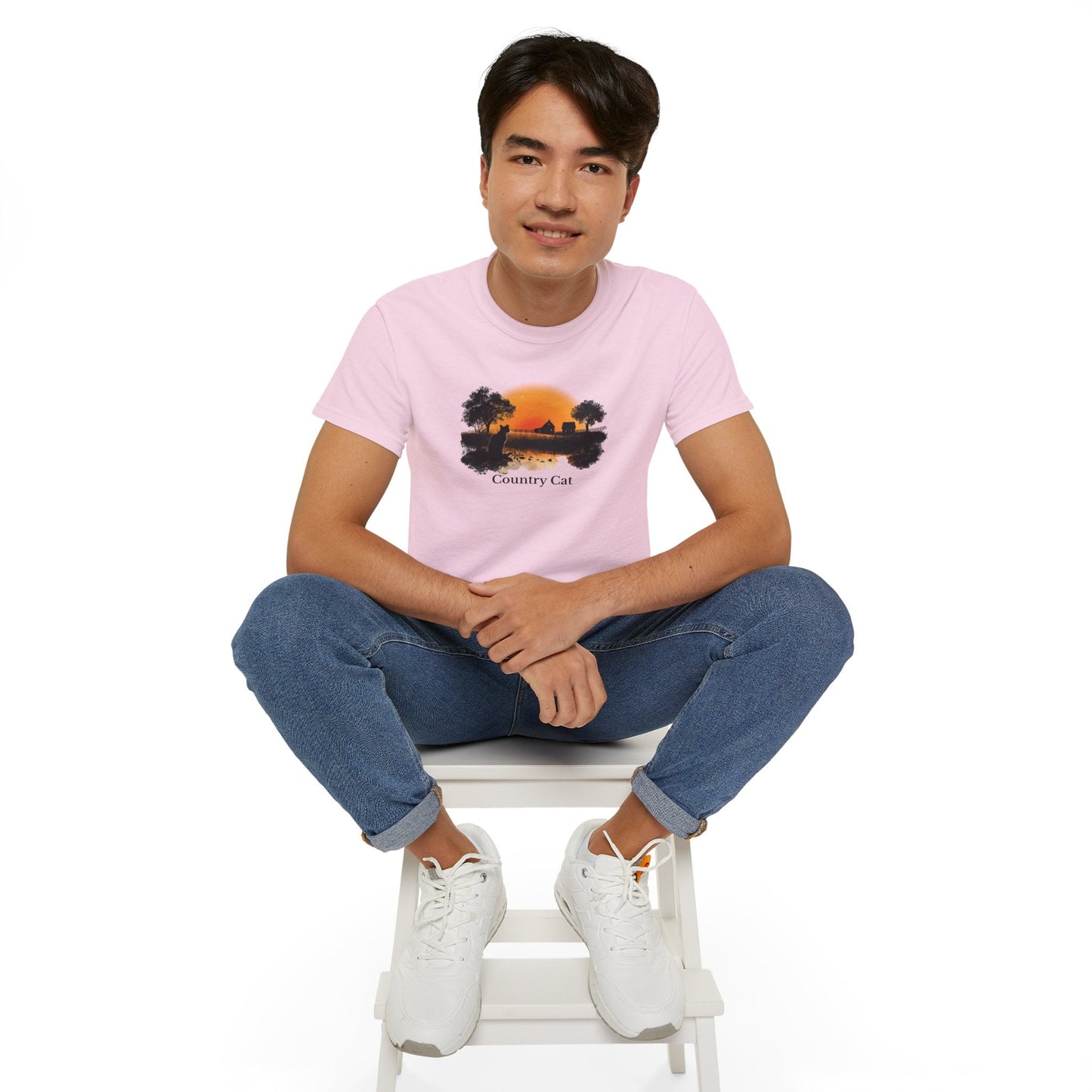 T-shirt graphique unisexe Country Cat