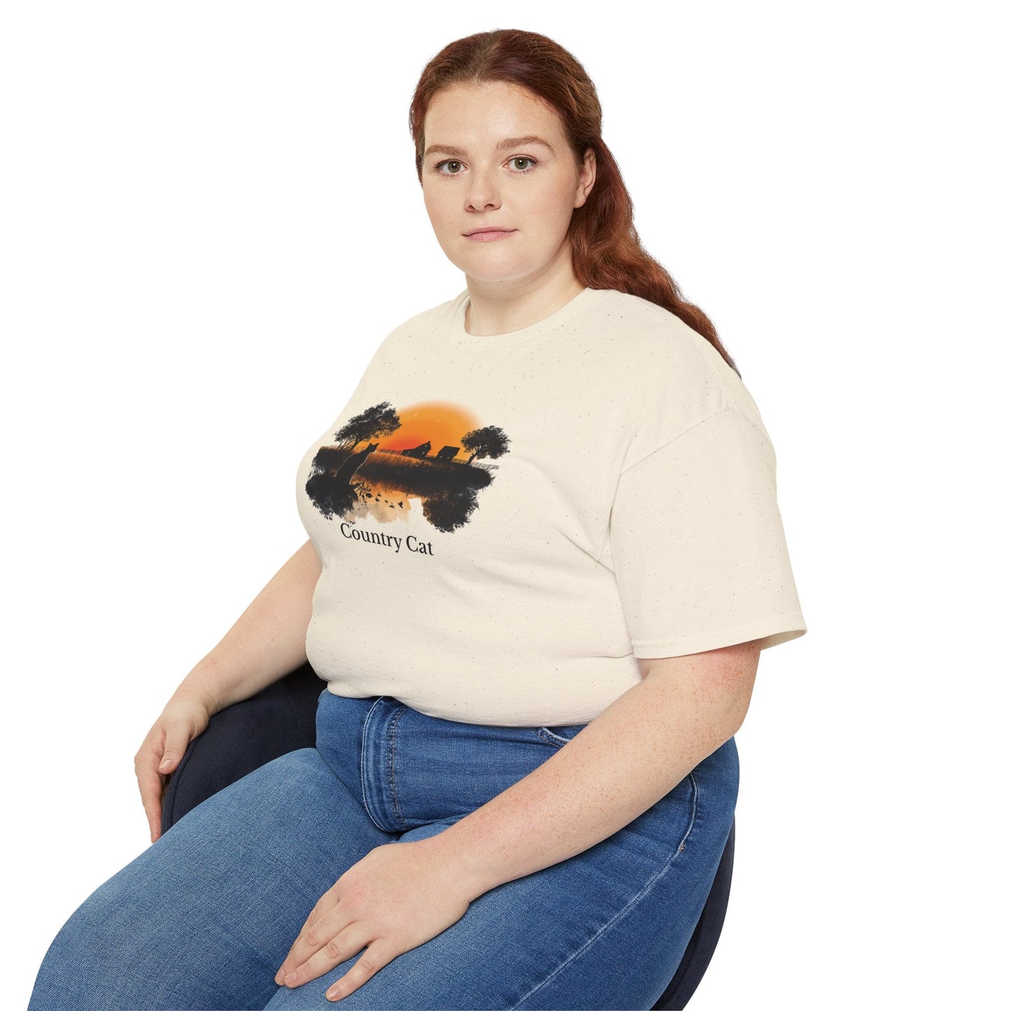 T-shirt graphique unisexe Country Cat