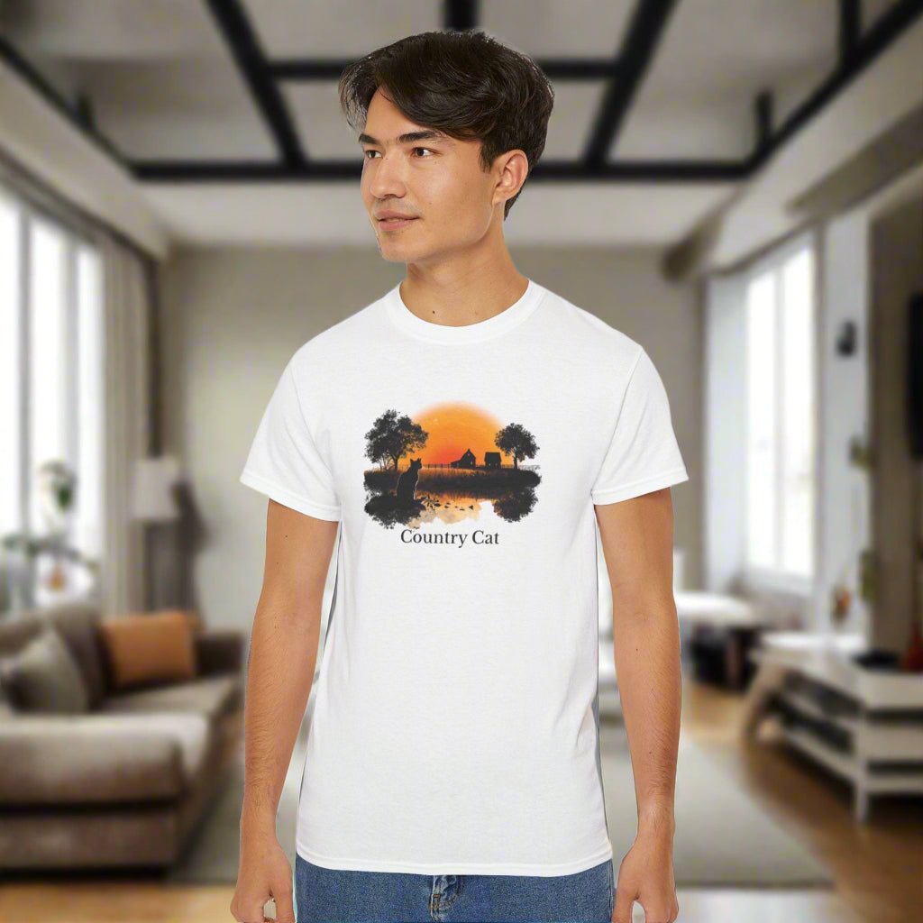 T-shirt graphique unisexe Country Cat