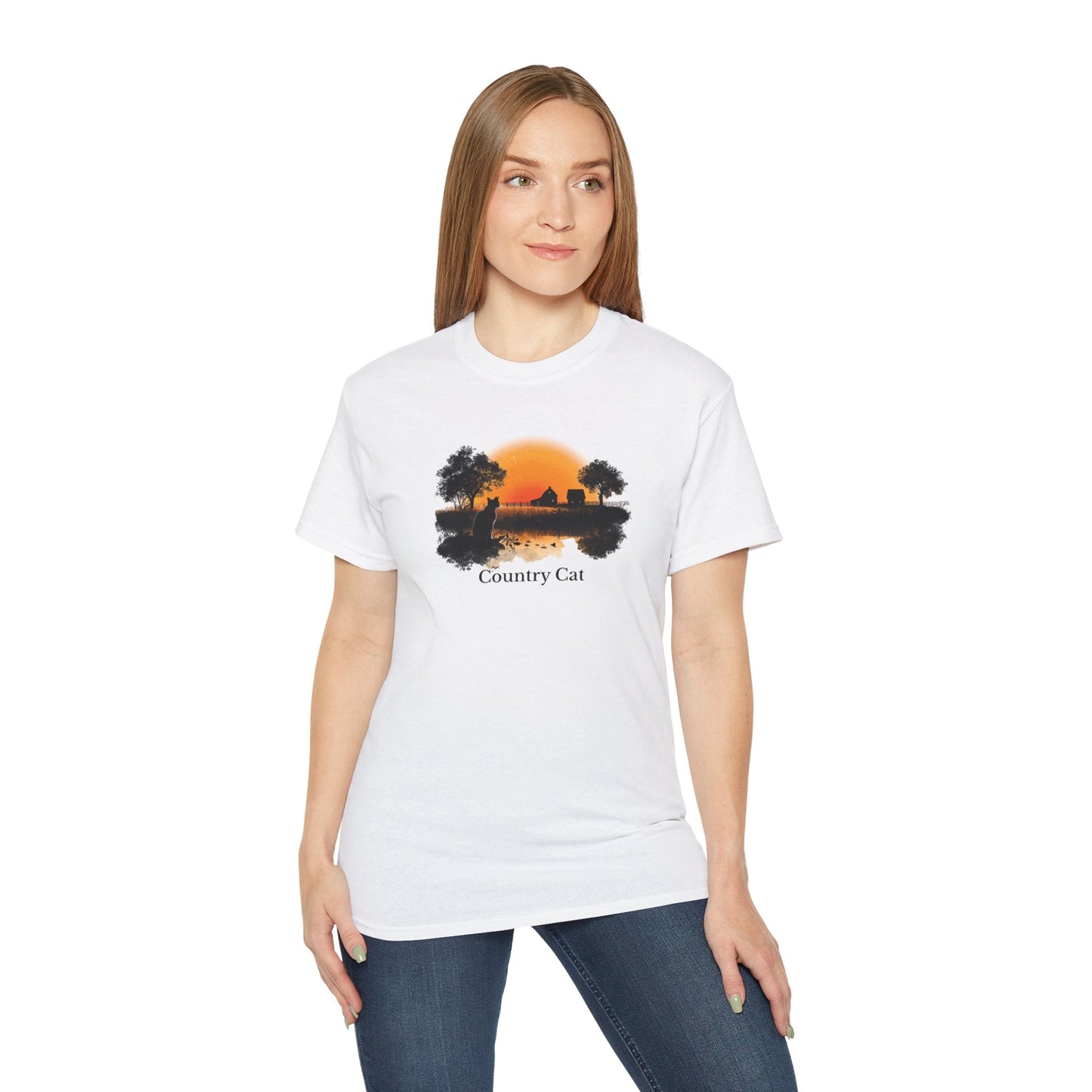 T-shirt graphique unisexe Country Cat