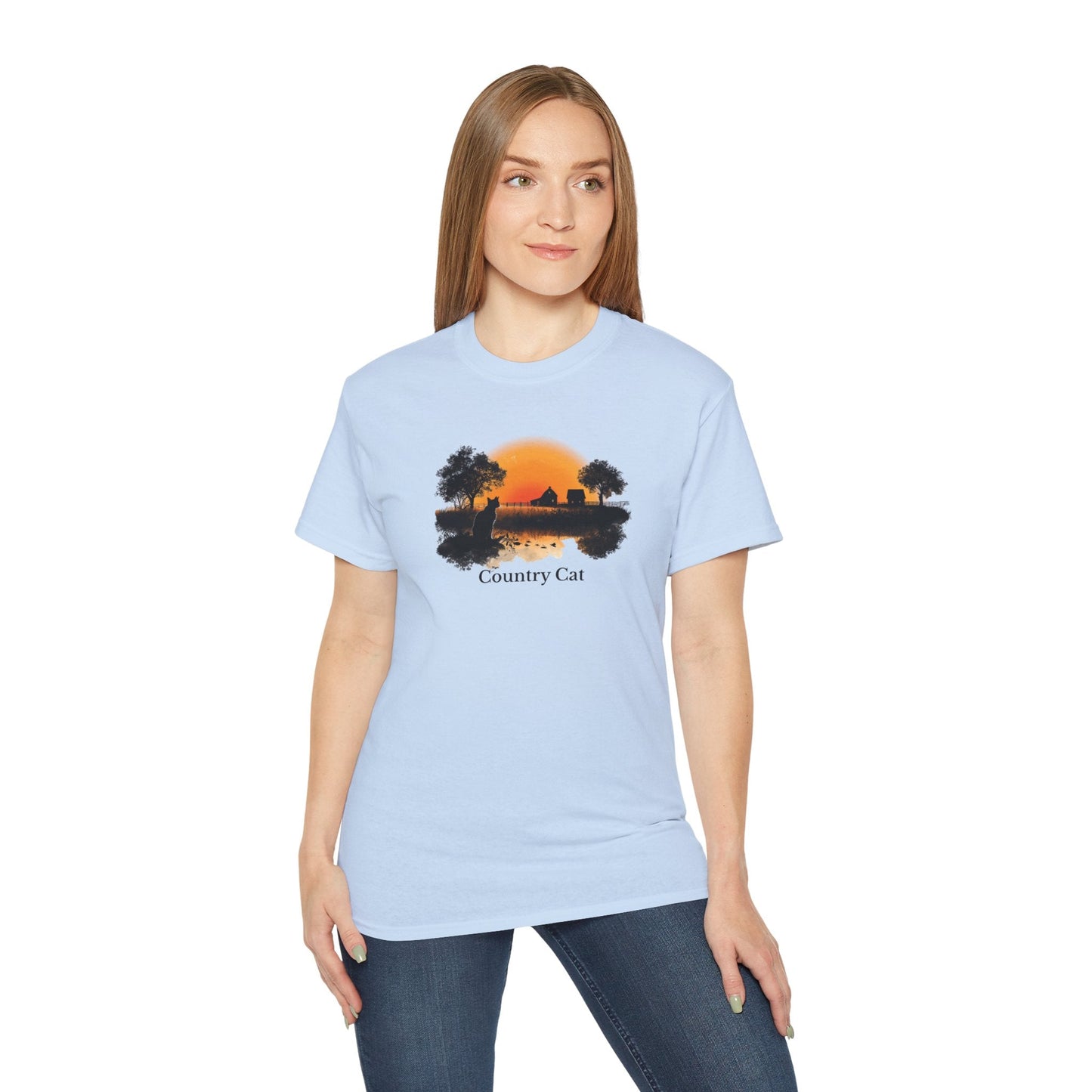 T-shirt graphique unisexe Country Cat