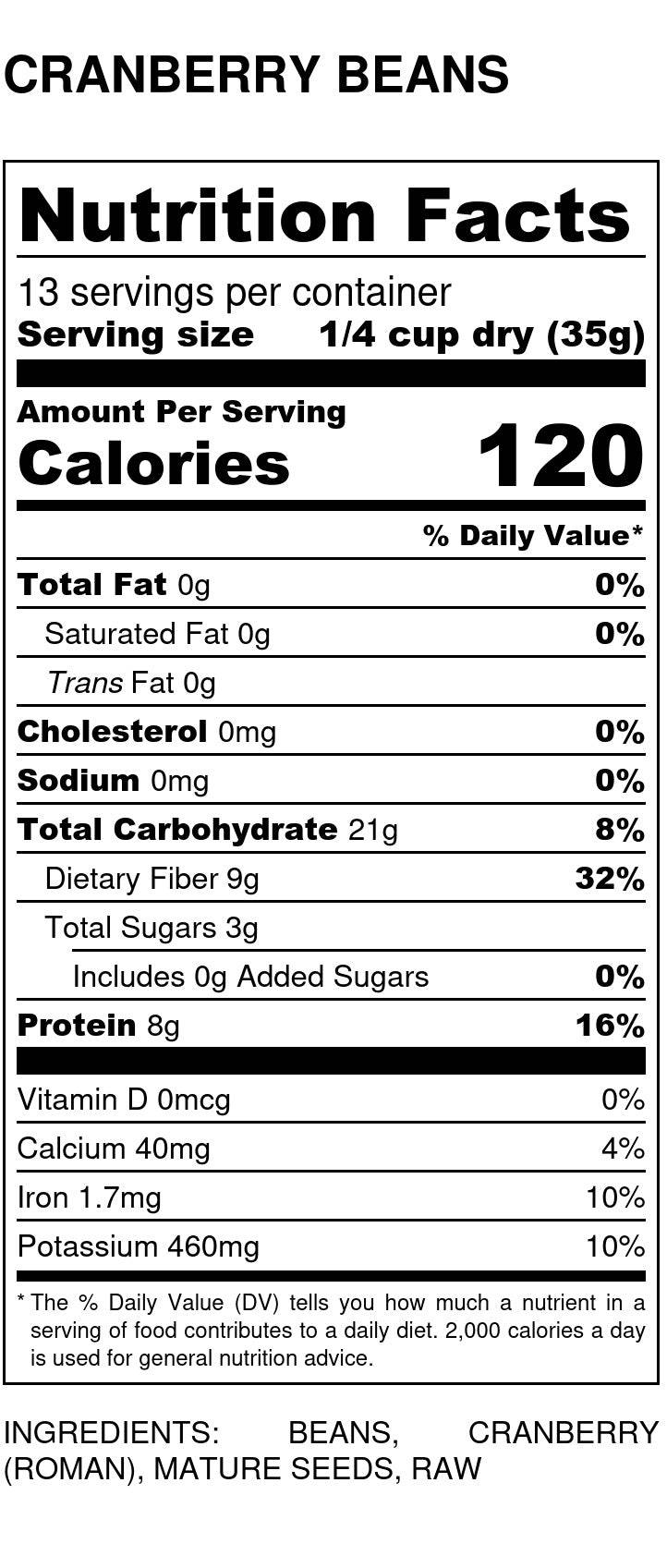 Frijoles Cranberry Orgánicos - Calidad Premium