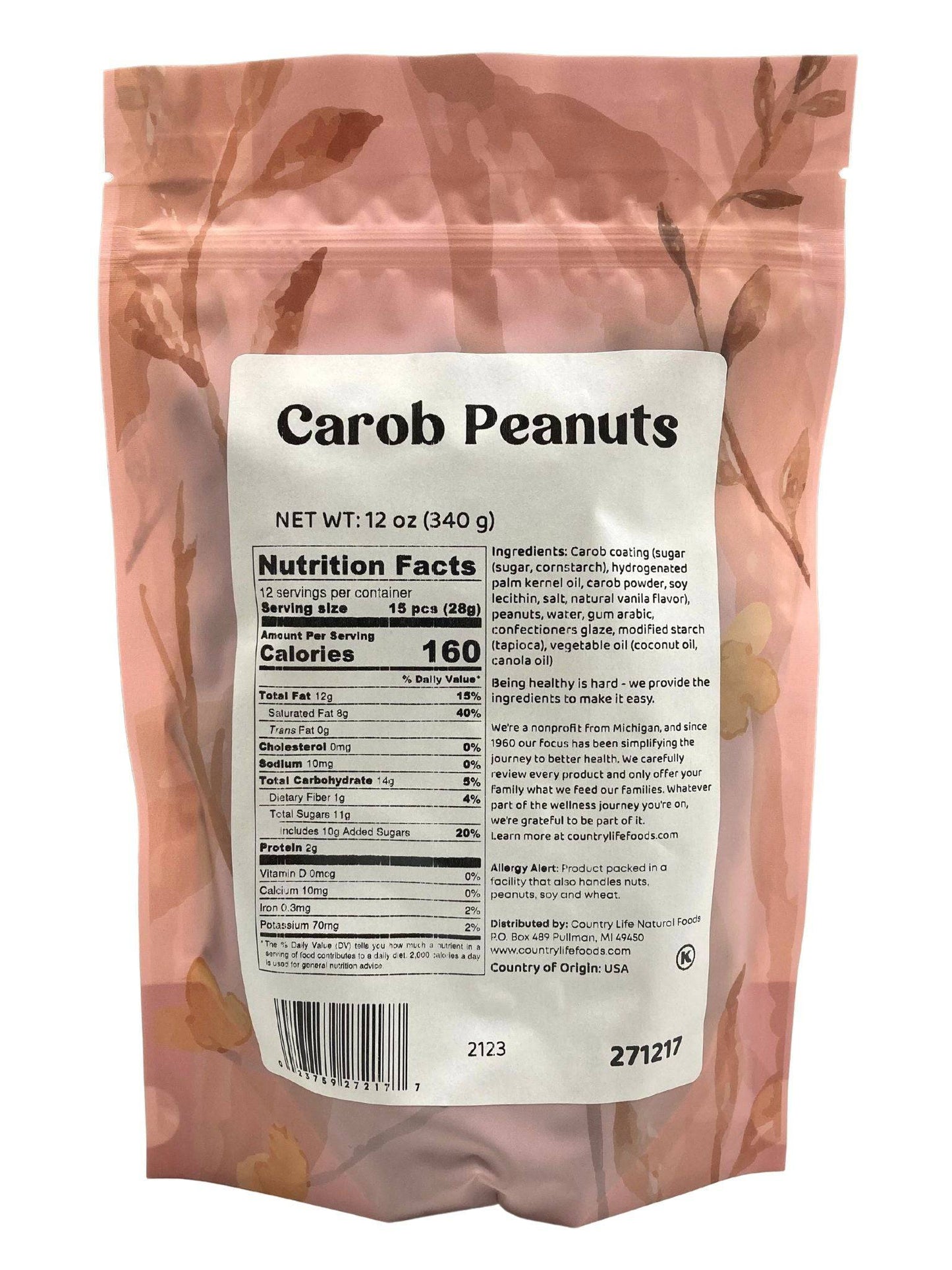 Carob-Coated Peanuts – Sweet Snack for Trail & Everyday Treating (12 oz, 5 lb)