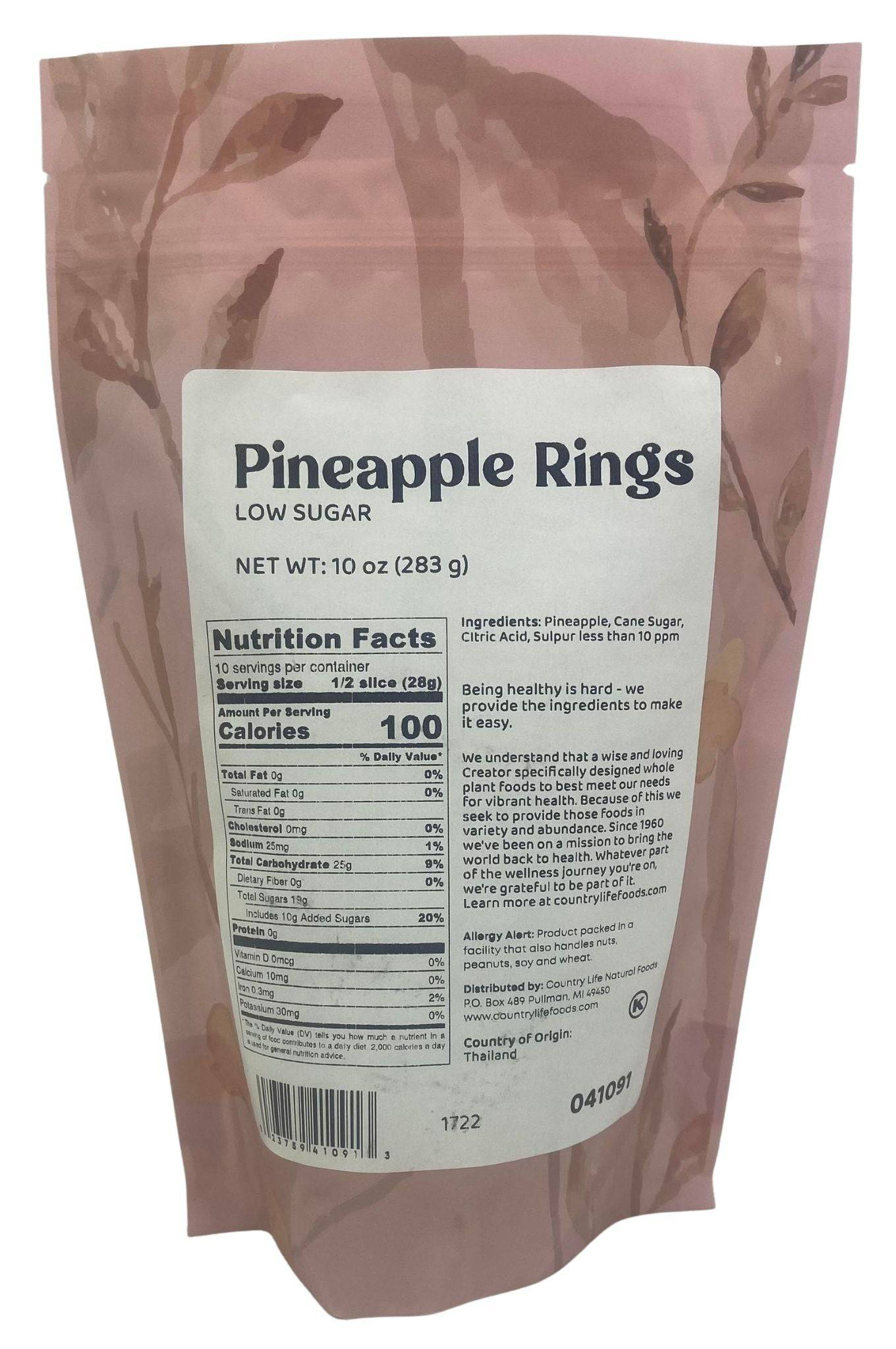 Rondelles d'ananas séchées à faible teneur en sucre - Délice tropical