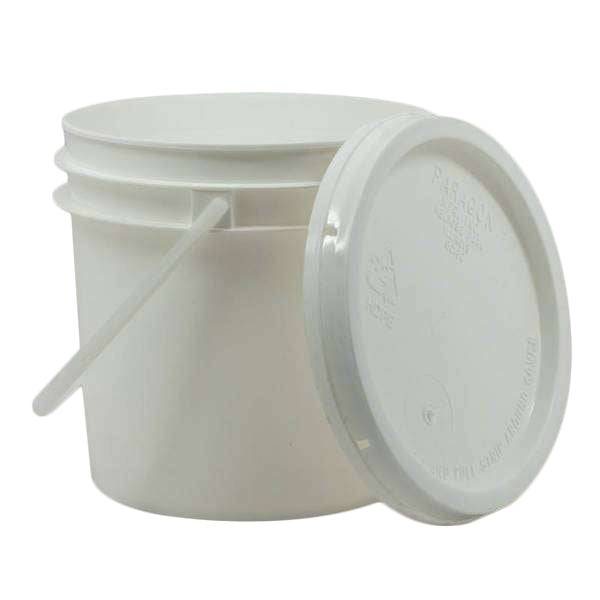 1-Gallon White Storage Pail with Secure Lid - Korvel