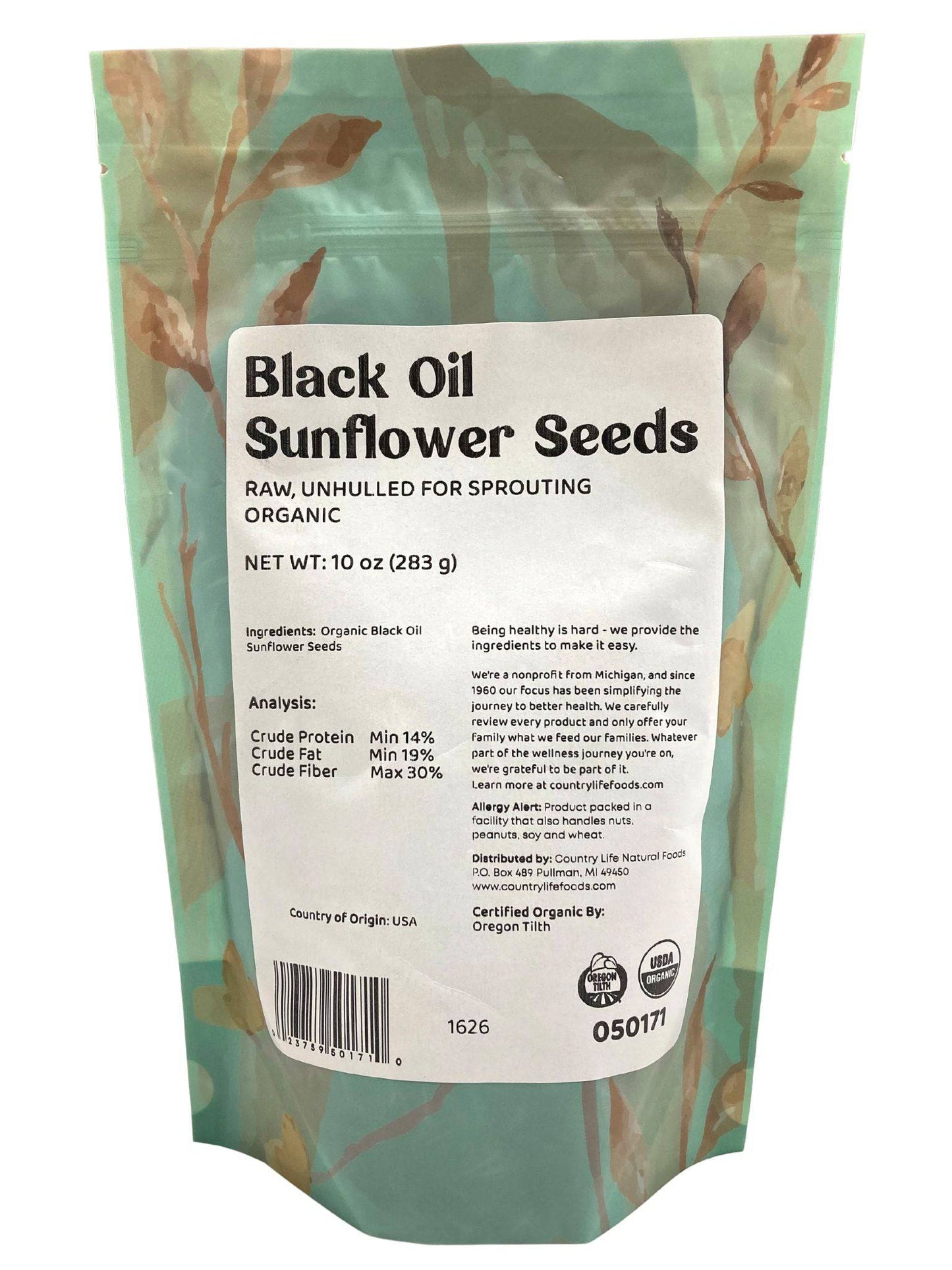 Organic Black Oil Sunflower Seeds for Sprouting