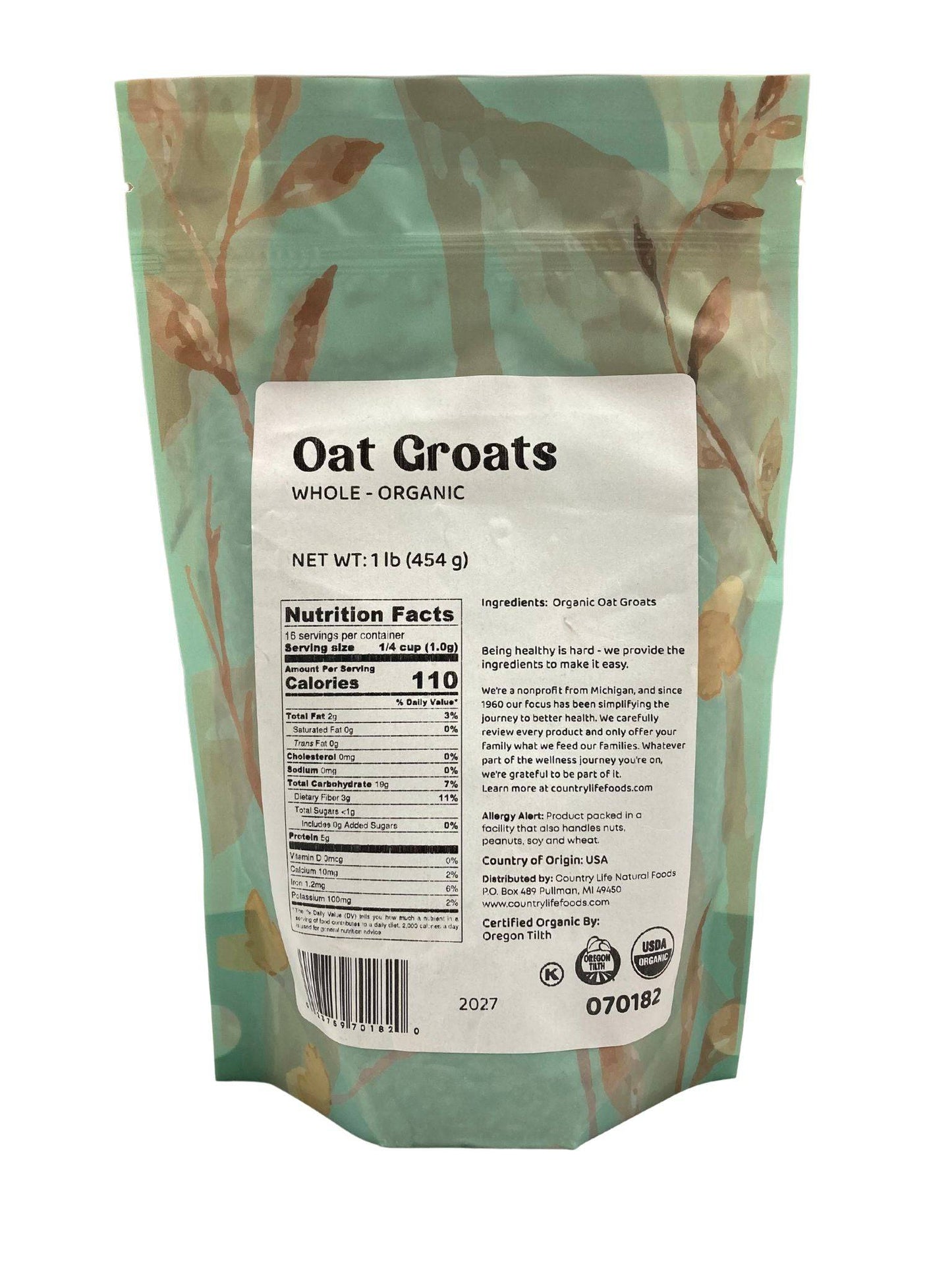 Gruau d'avoine complet biologique - Nutritif et polyvalent
