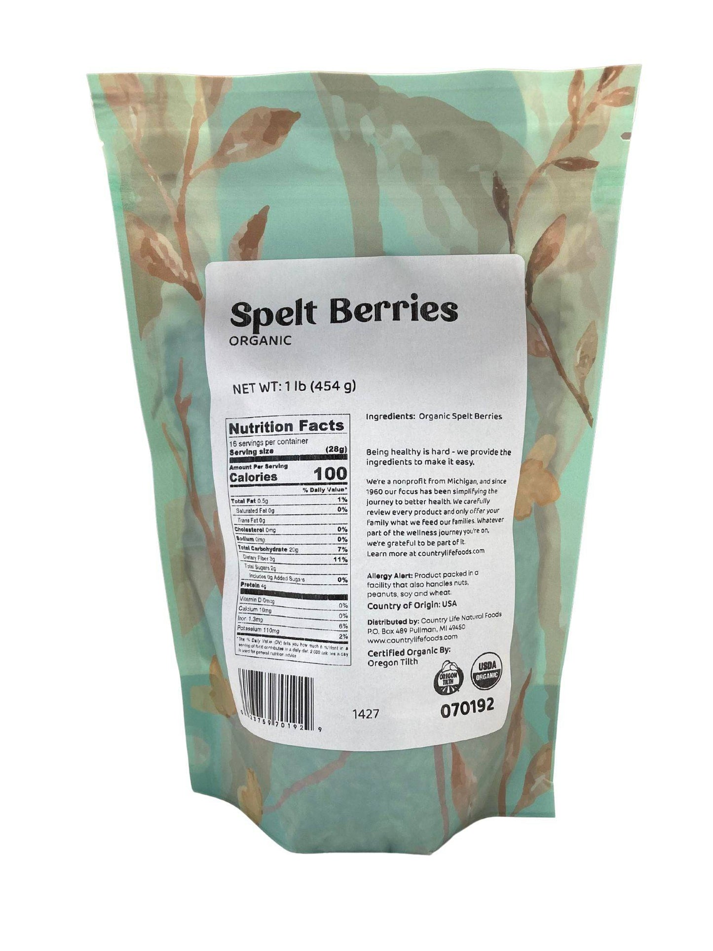 Organic Spelt Berries – Ancient Grain Whole Berries (1 lb & 5 lb)