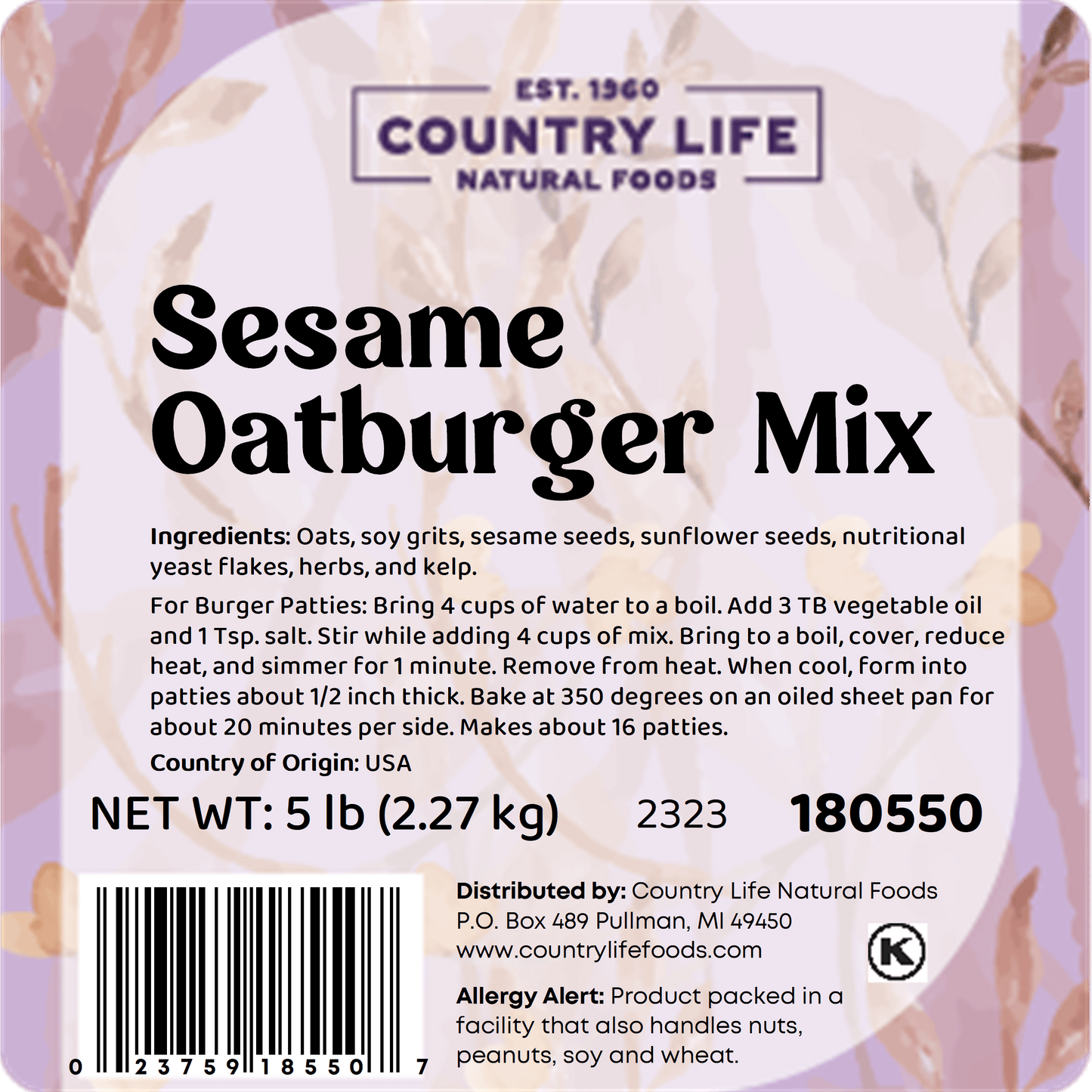 Nutritious Sesame Oatburger Mix - Vegan Delight - Korvel