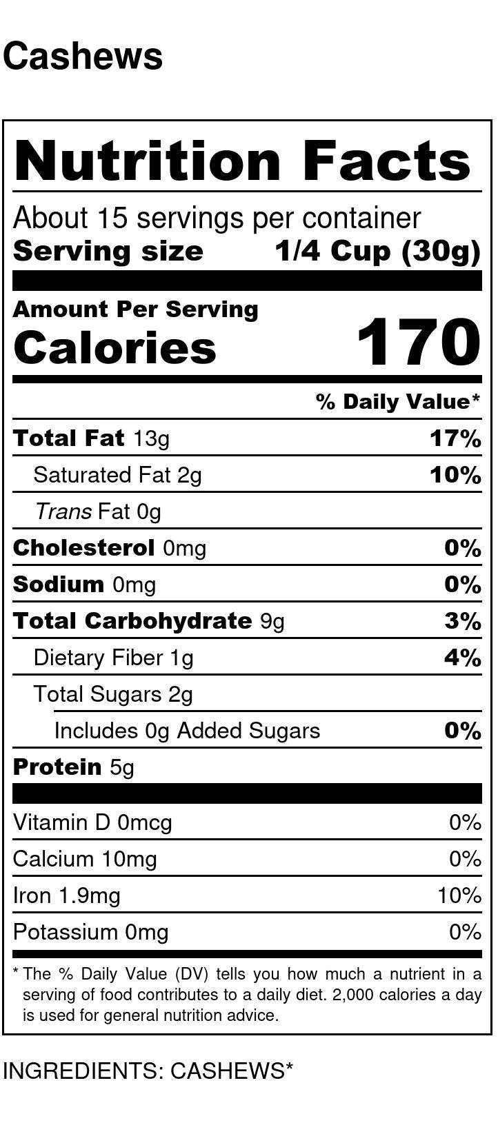 Delicious Whole Cashews - Crunchy & Nutritious Snack - Korvel
