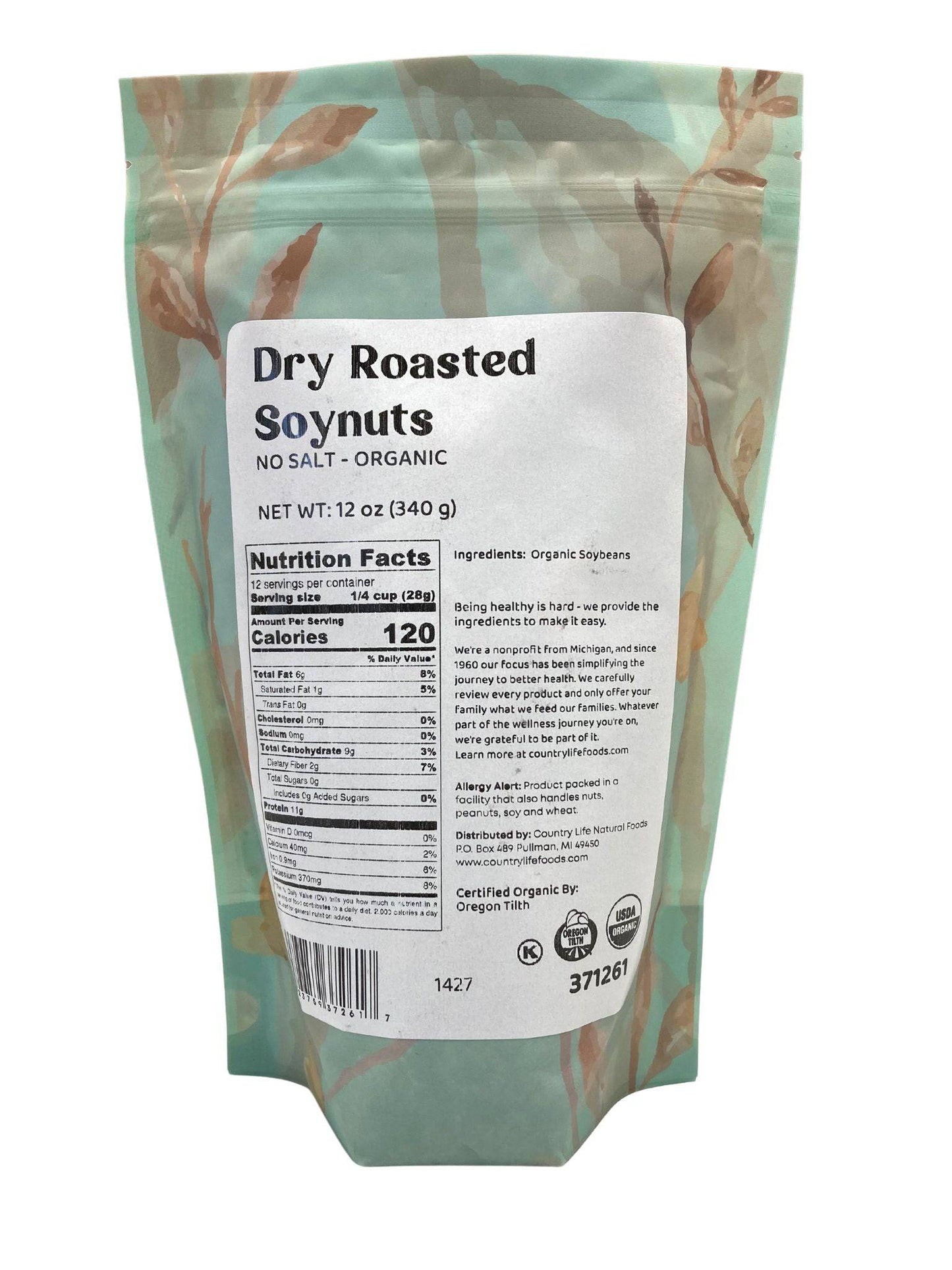 Soja grillé biologique à sec, sans sel - Boîte de 30 lb