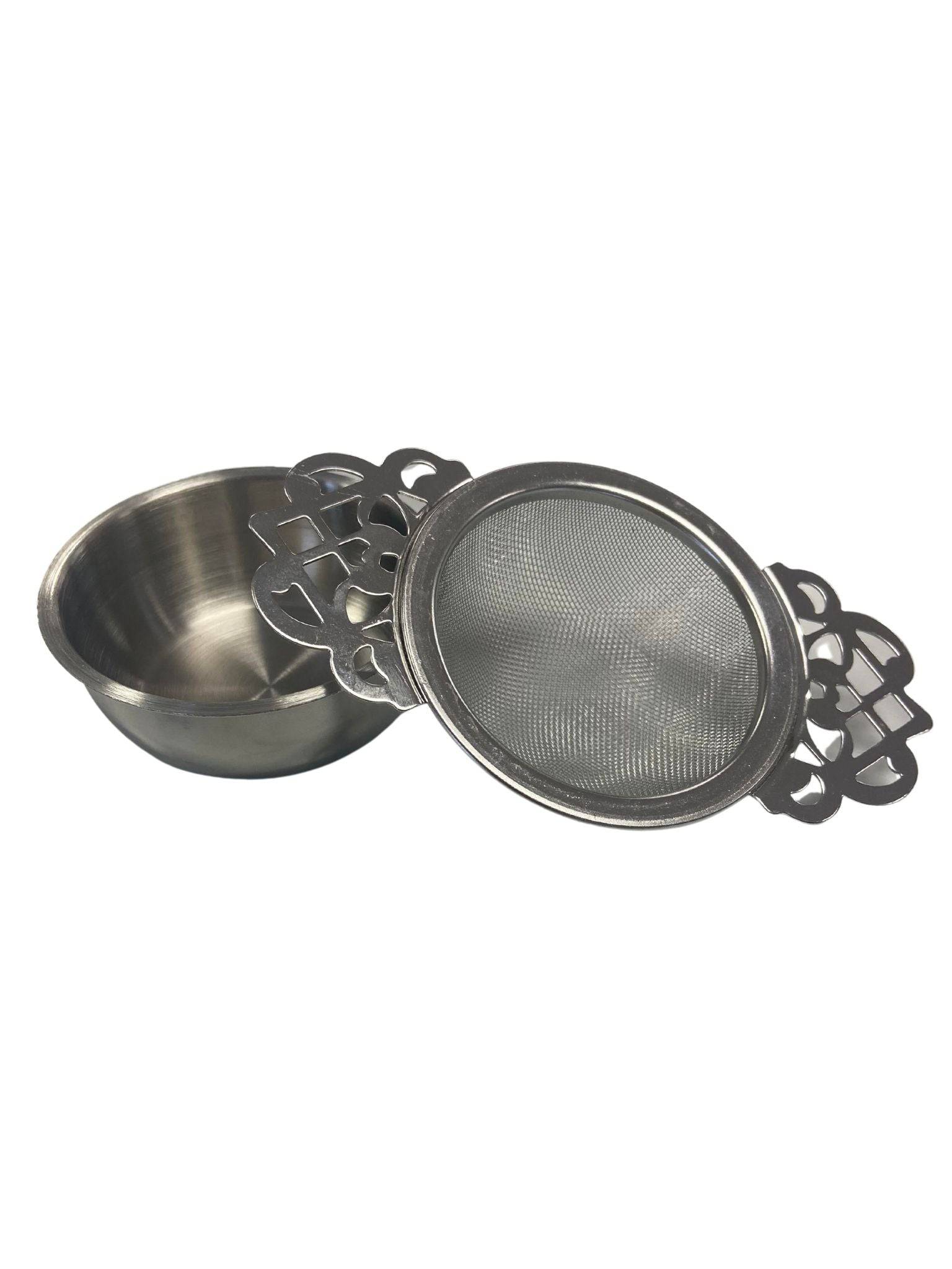 Premium Stainless Steel Mesh Tea Strainer with Drip Bowl - Korvel
