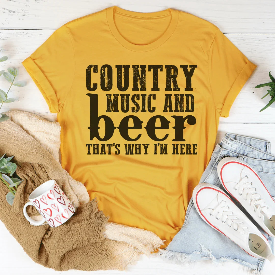 Country Music & Beer Graphic Tee