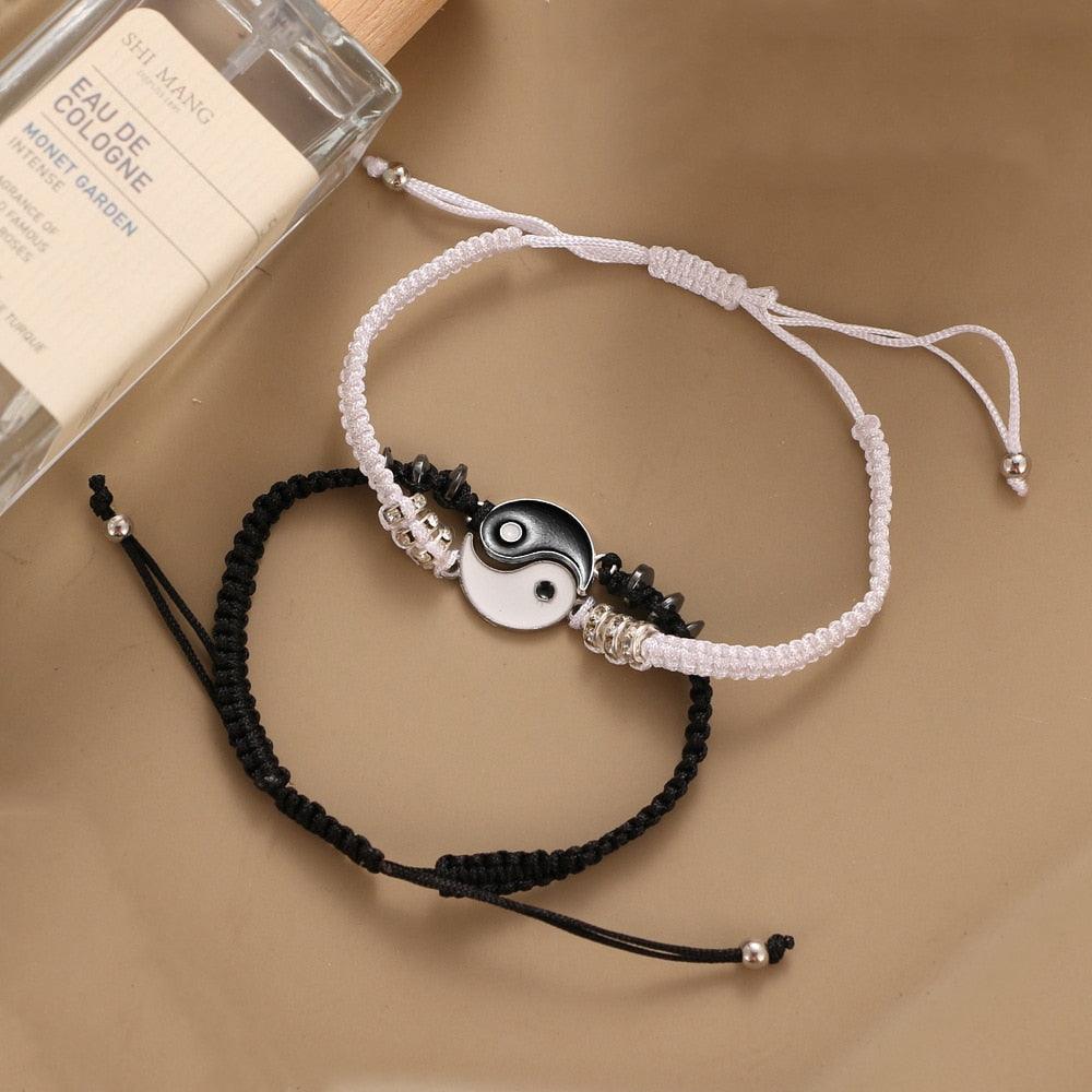 Bracelets en corde tressée ajustables pour couples