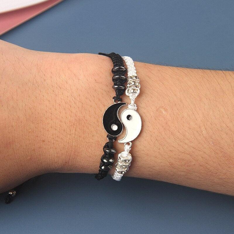 Bracelets en corde tressée ajustables pour couples