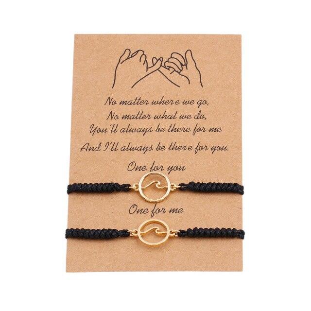 Bracelets Magnétiques pour Couples avec Charme Vagues de l'Océan