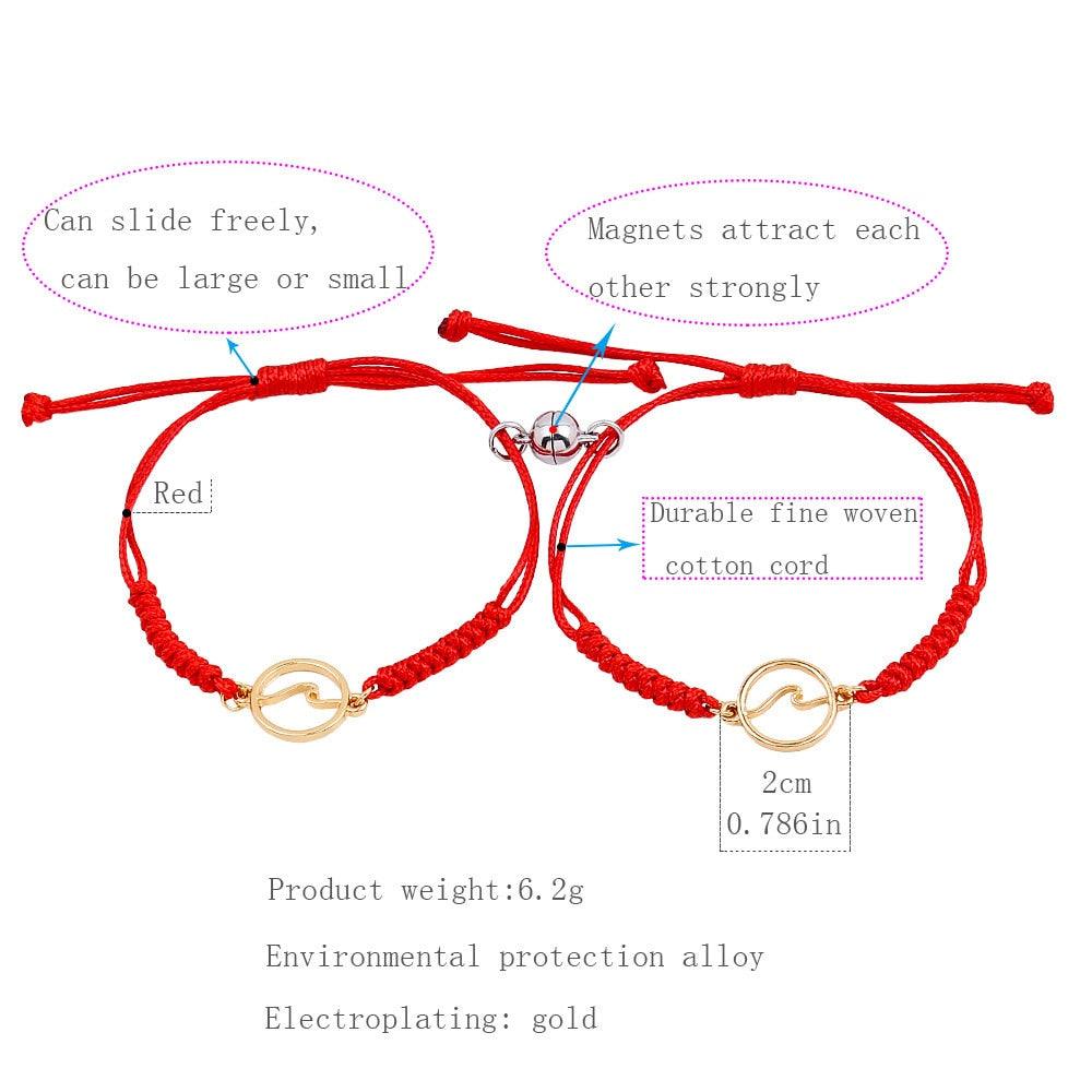 Bracelets Magnétiques pour Couples avec Charme Vagues de l'Océan