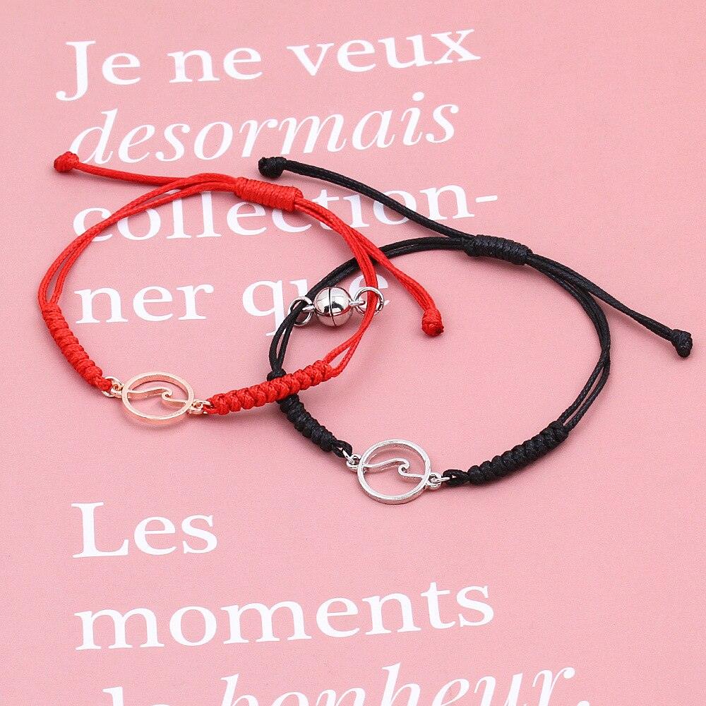 Bracelets Magnétiques pour Couples avec Charme Vagues de l'Océan