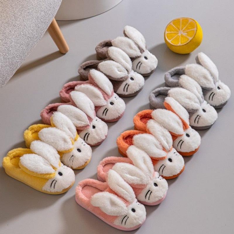 Zapatillas de Conejo de Dibujos Animados Acogedoras para Niños y Adultos