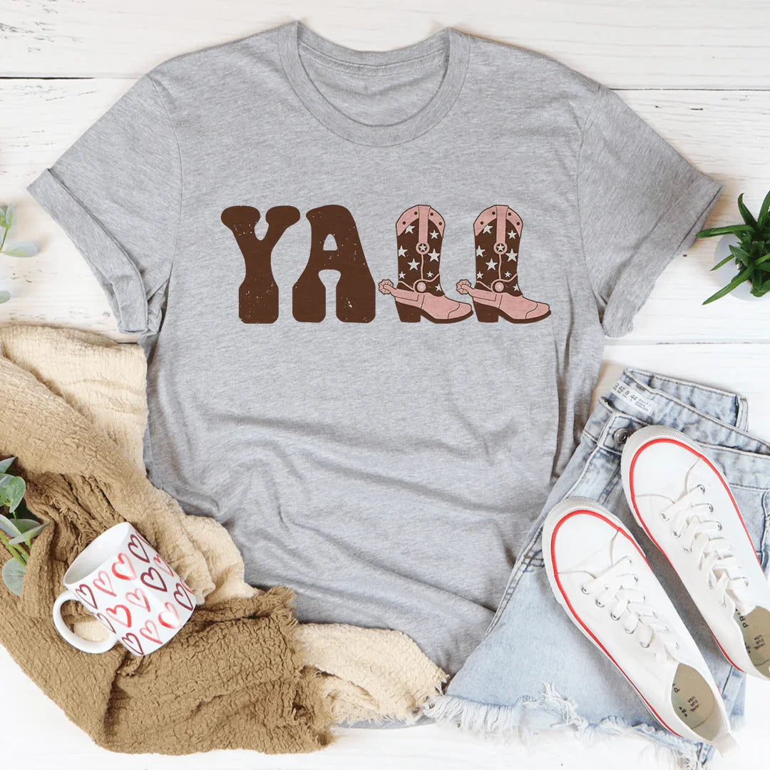 Camiseta con botas de vaquero