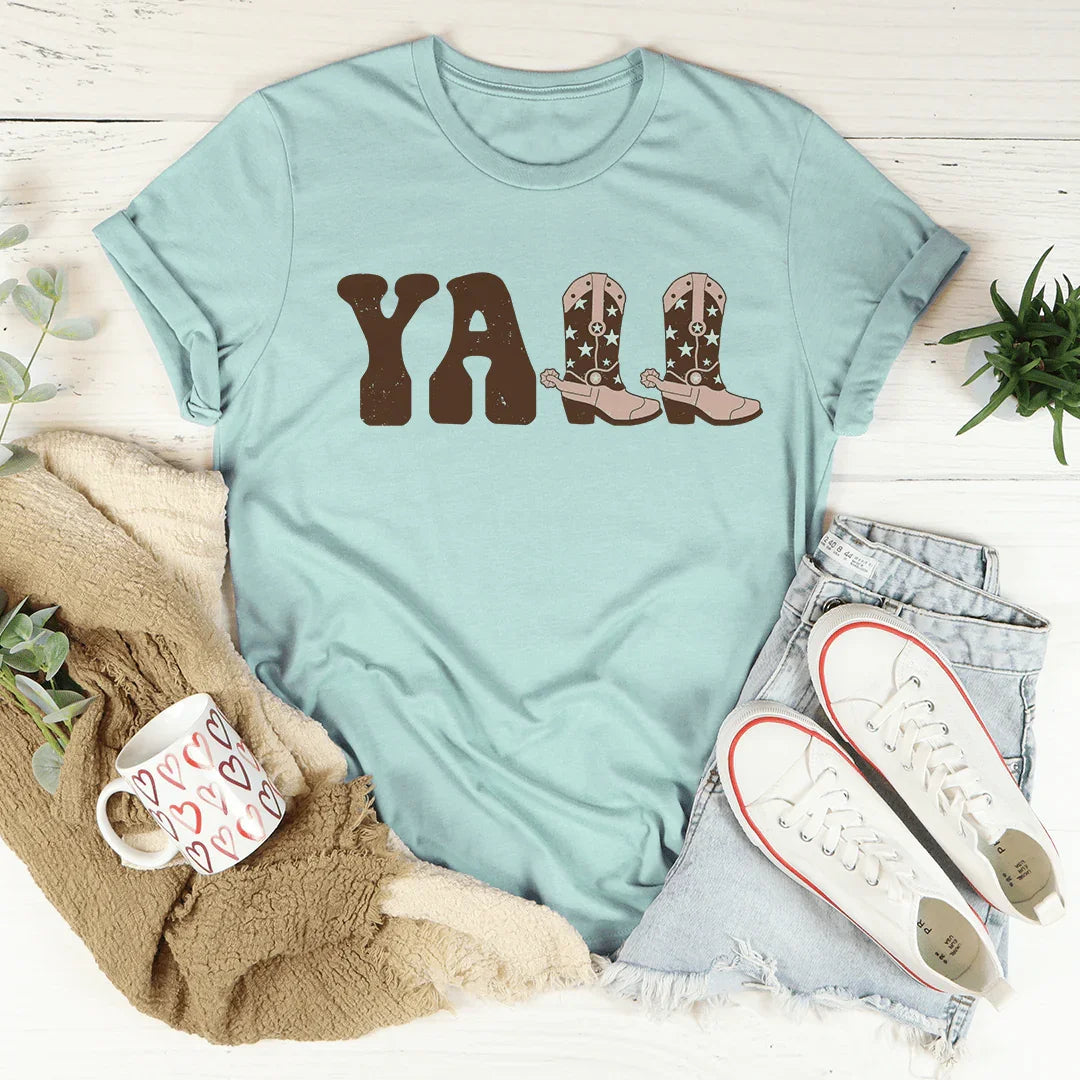 Camiseta con botas de vaquero