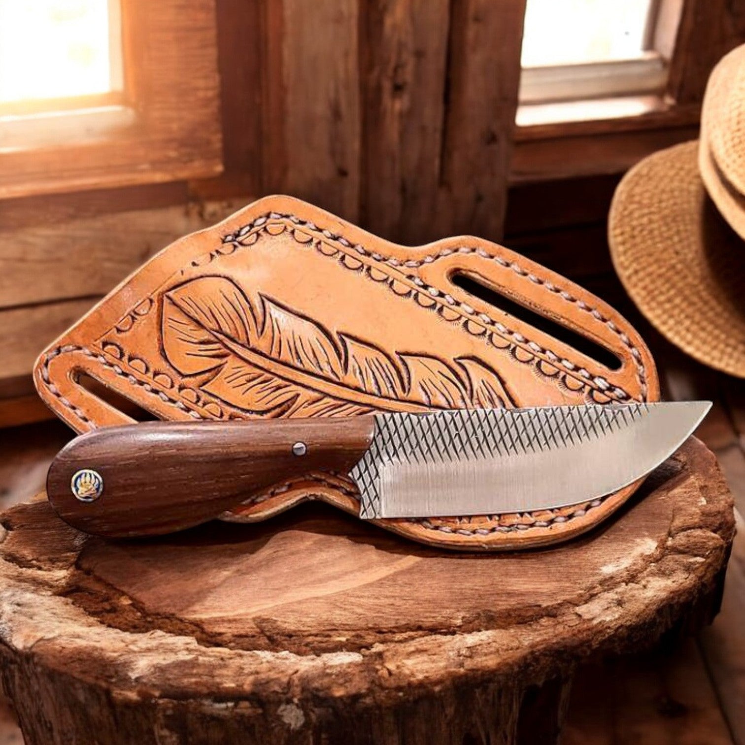 Heritage Frontier Knife 8.25" with Elegant Rosewood Handle & Sheath - Korvel