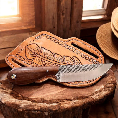 Heritage Frontier Knife 8.25" with Elegant Rosewood Handle & Sheath - Korvel