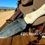 Handcrafted 3 Inch Cowboy Boot Knife - Premium Damascus Steel with Buffalo Horn Grip - Korvel