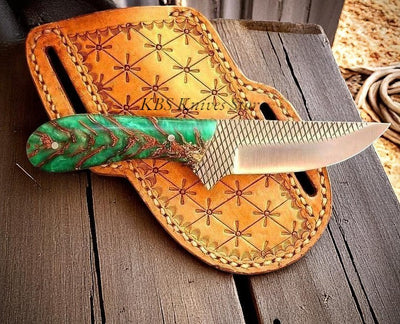Premium Cowboy Utility Knife 8" Rasp Steel with Resin Grip - Korvel