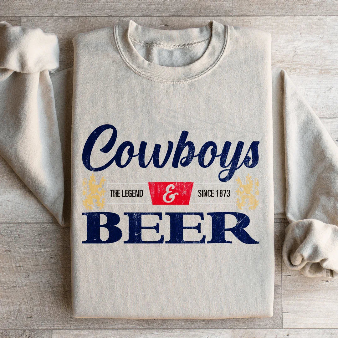 Sudadera de vaqueros y cerveza