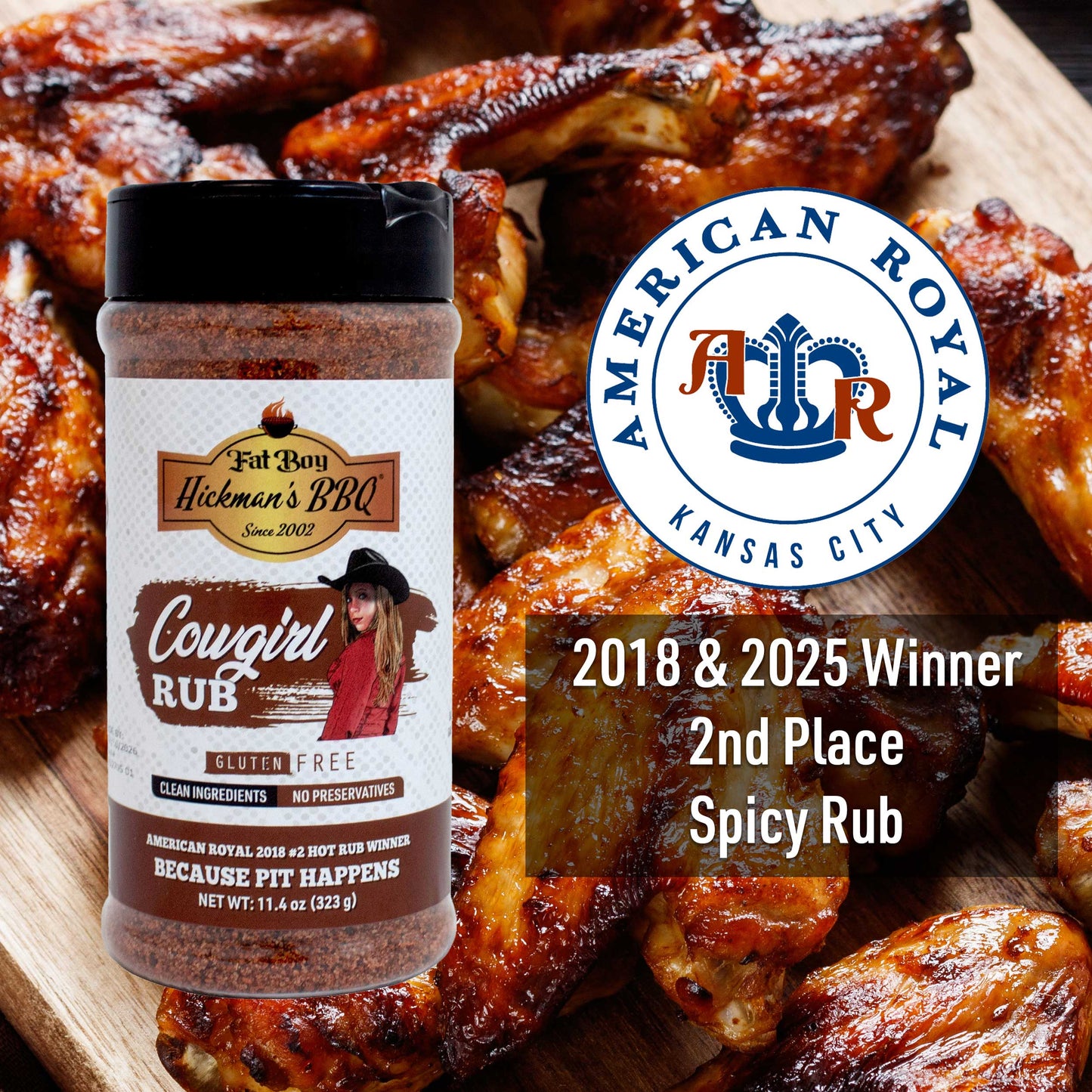 Cowgirl Gluten Free Natural BBQ Rub - 11.4 oz