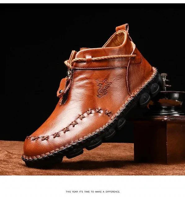 MANDOTOS Cowhide Leather Men's Boots - All Day Comfort & Durability