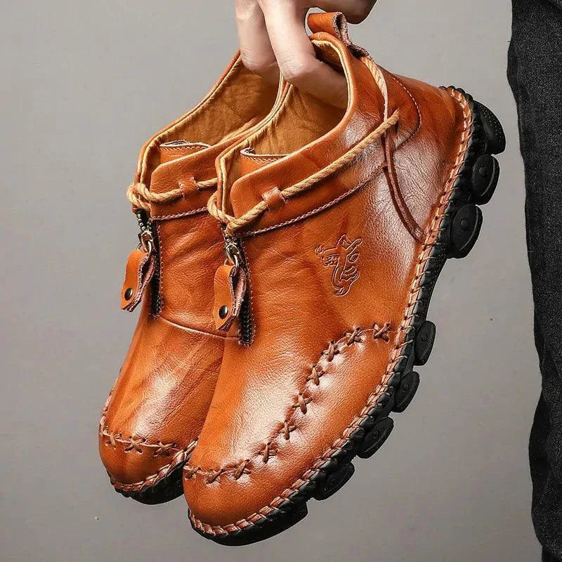 MANDOTOS Cowhide Leather Men's Boots - All Day Comfort & Durability