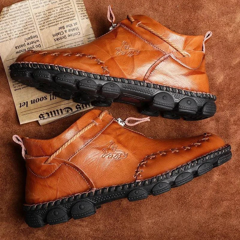 MANDOTOS Cowhide Leather Men's Boots - All Day Comfort & Durability