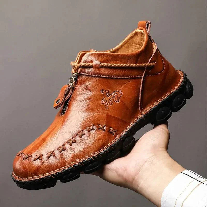 MANDOTOS Cowhide Leather Men's Boots - All Day Comfort & Durability