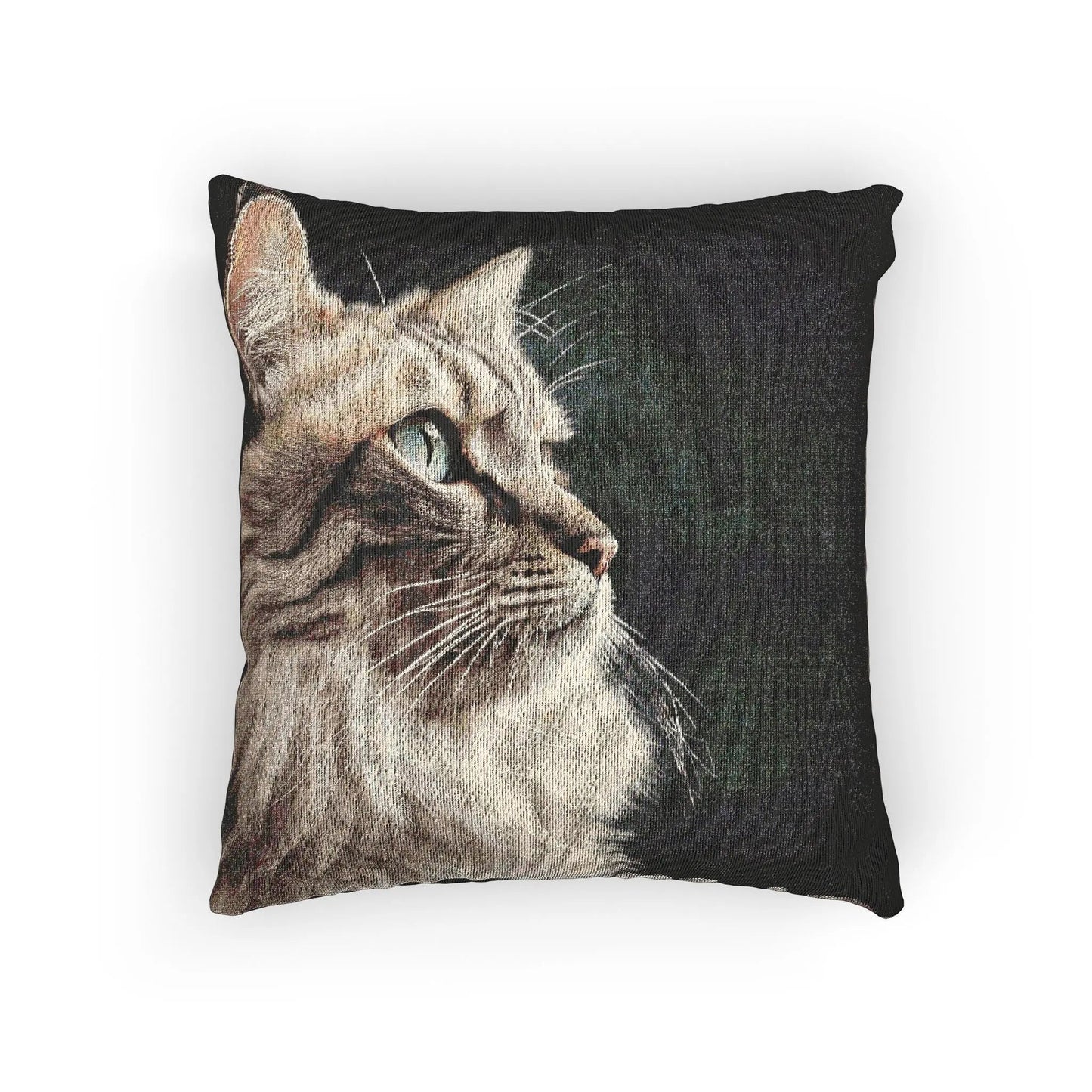 Coussin tissé Cozy Cat - Accent décoratif pour les amoureux des chats