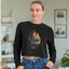 Sweatshirt court pour maman avec un tabby orange confortable