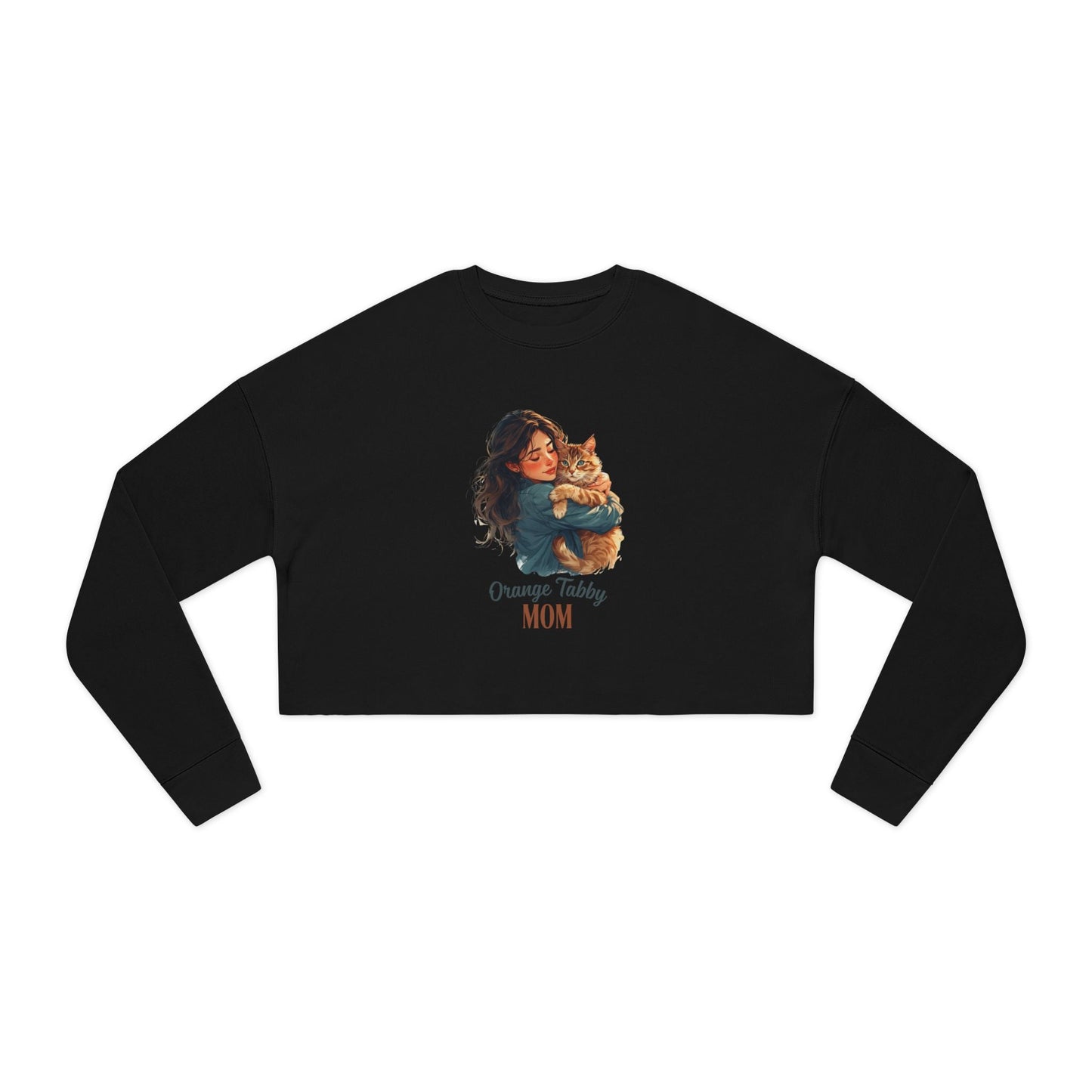 Sweatshirt court pour maman avec un tabby orange confortable
