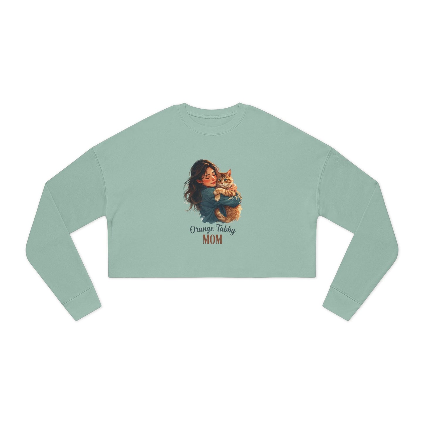 Sweatshirt court pour maman avec un tabby orange confortable